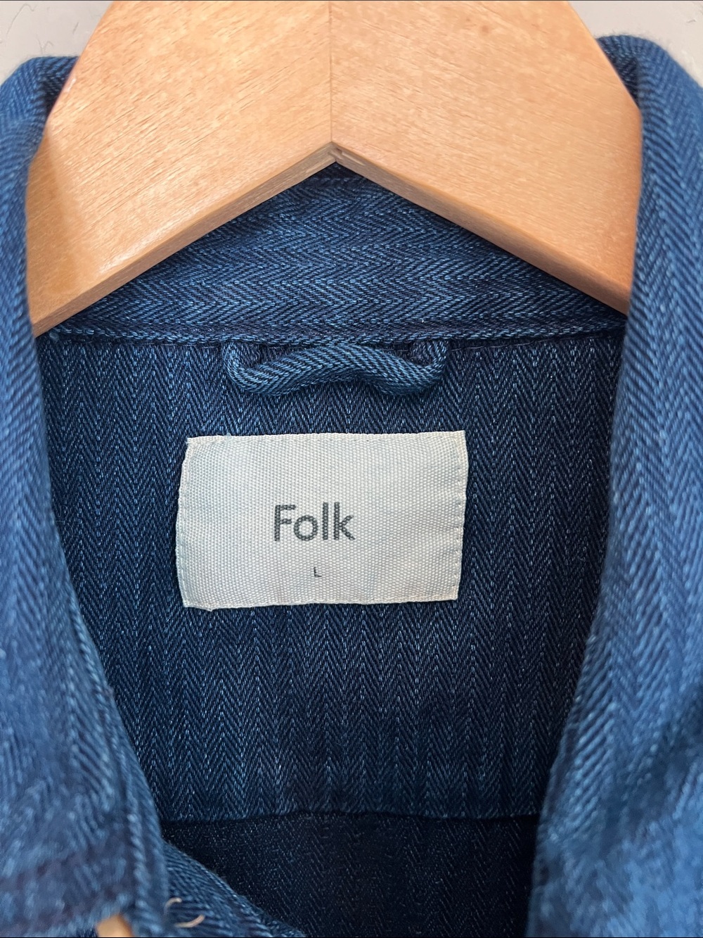 Folk Men's Indigo Denim Shirt Jacket - Picture 3 of 7